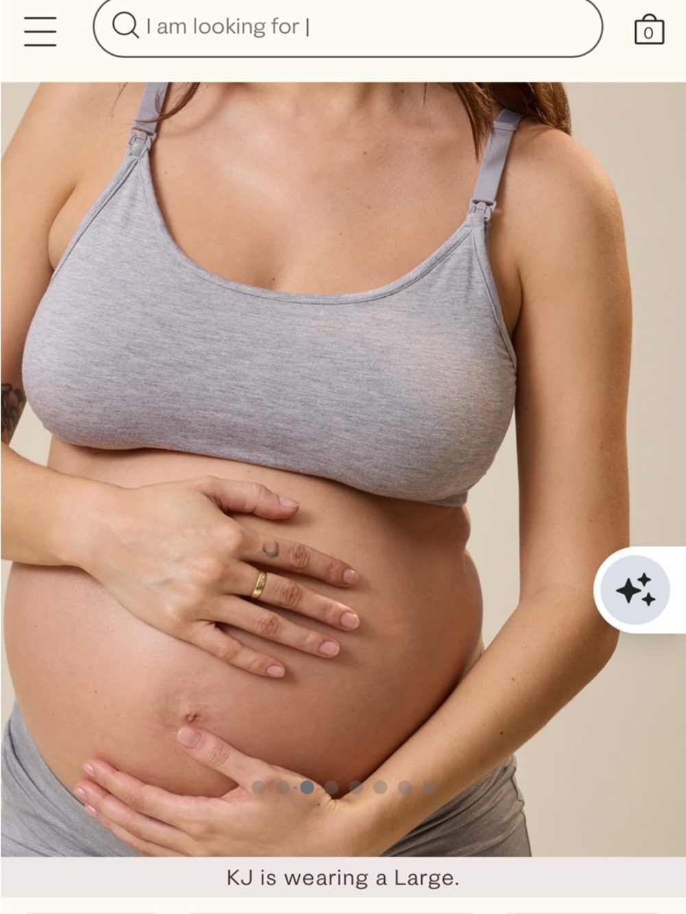 Kindred Bravely Maternity Gray Bralette in M